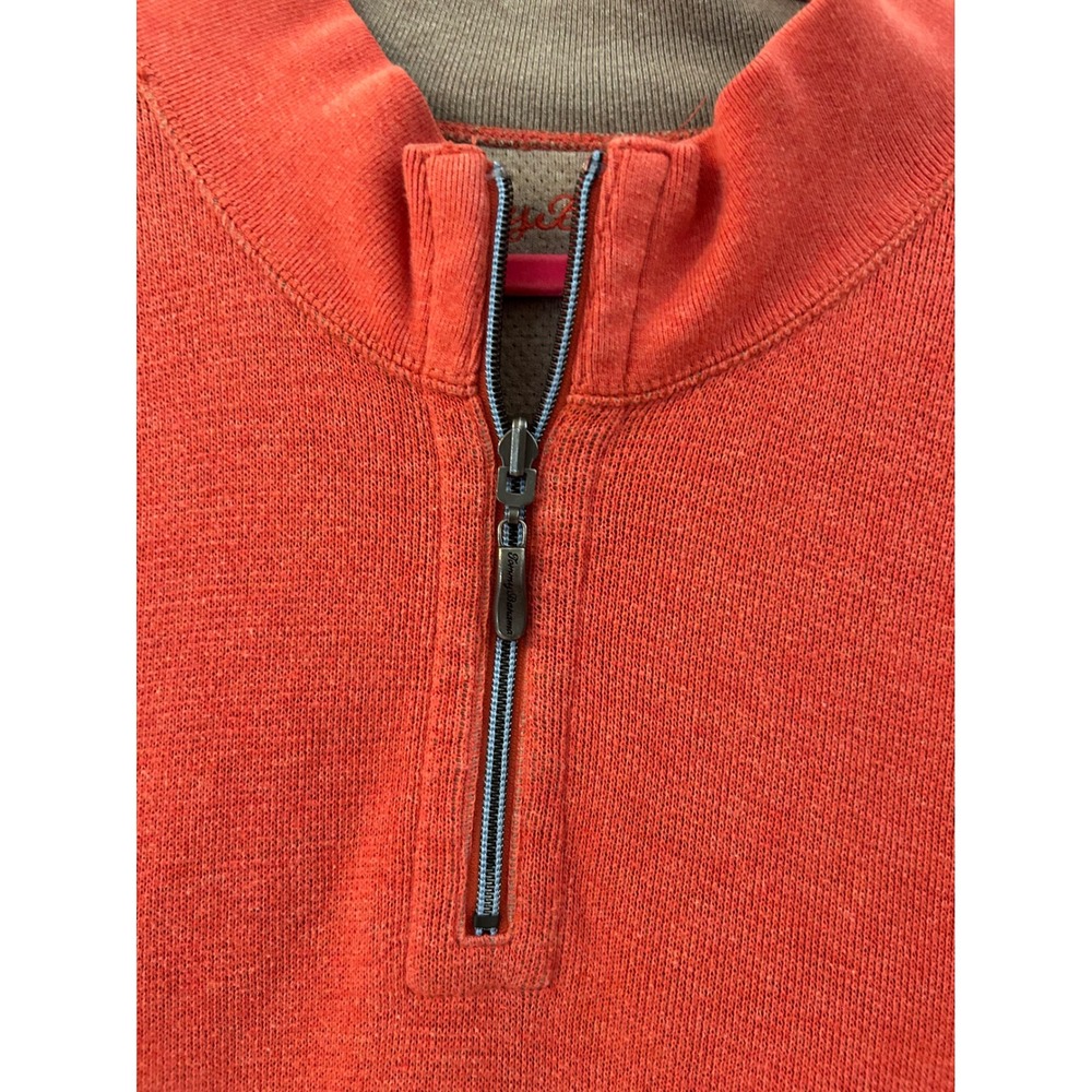 Tommy Bahama Mens Orange Red Quarter Zip Pullover Sweater T21172 XXL - Picture 2 of 8